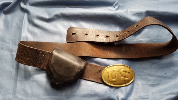 Civil War Waist Belt with Lead-Filled Buckle - U.S.