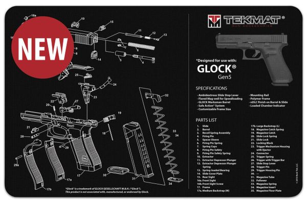 GLOCK GEN 5 TEKMAT - Gun Cleaning & Maintenance Bench Mat