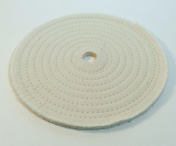 Stitched White Cotton Polishing Mop Buffing Wheel Drill Angle