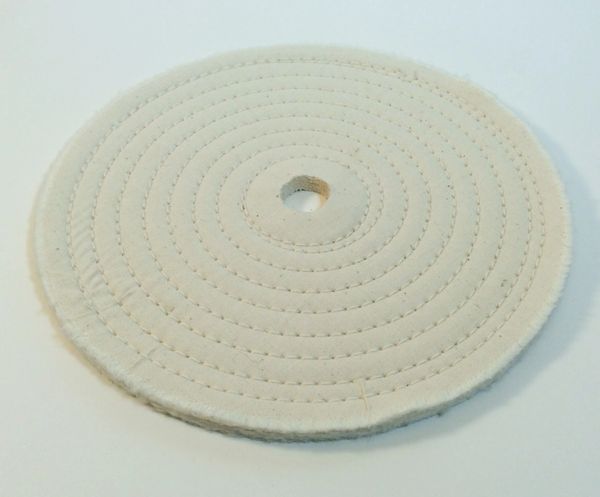 White Stitch Cotton Buffing Polishing Wheel with Plastic Washer