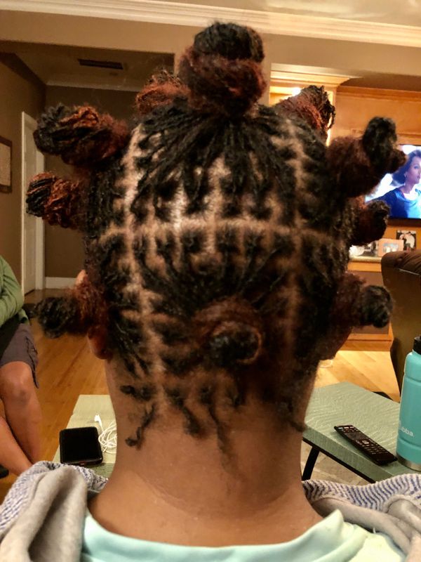 Sisterlock grid natural hairstyles