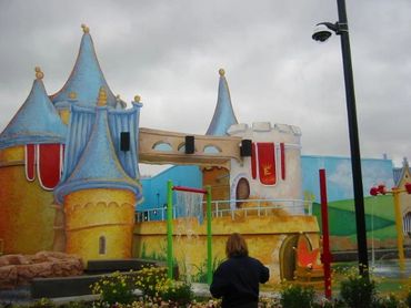Castle mural painted for Forest of Fun, Busch Gardens Williamsburg