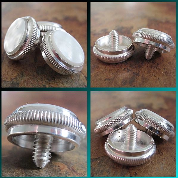OLDS FINGER BUTTONS SET OF THREE SILVER FINISH