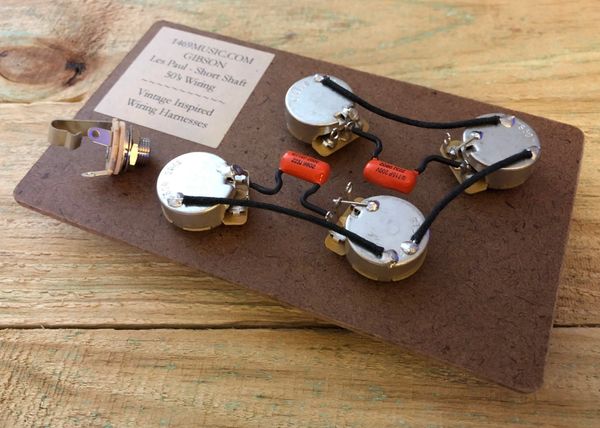 Epiphone Les Paul Wiring Harness Short Shaft CTS Pots Orange Drop Capacitors