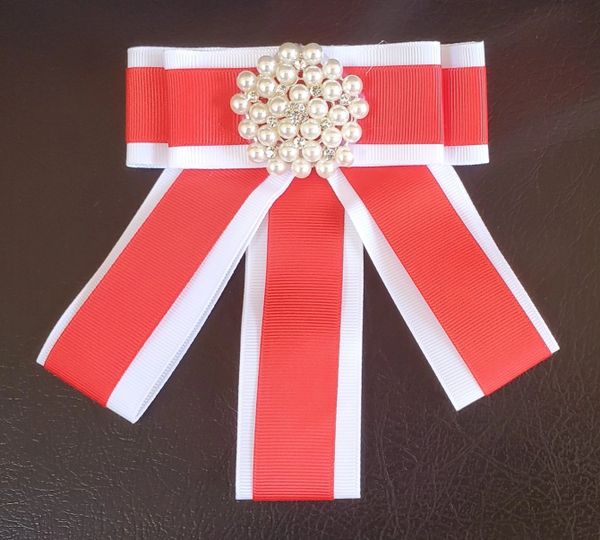 DST Red & White Pearl Ribbon