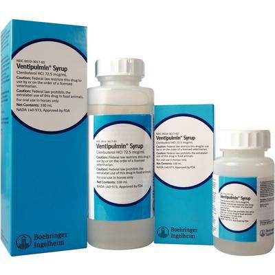 Ventipulmin Syrup for Horses, Clenbuterol HCl, 330mL , Boehringe ...