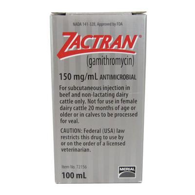 Zactran (Gamithromycin) Antimicrobial Injection for Cattle, 100mL , Boehringer Ingelheim 126655