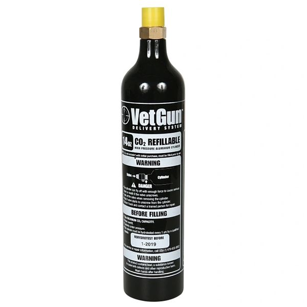 VetGun Refillable CO2 Tank, 14oz , Agrilabs 61174