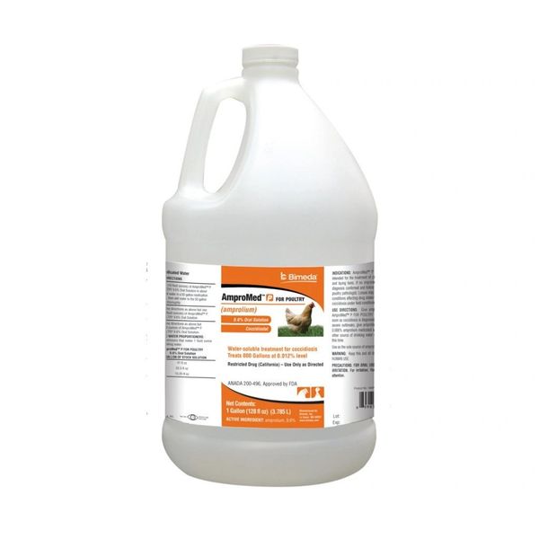 AmproMed P 9.6% Oral Solution for Poultry, 1 Gallon , Bimeda 1AMP024