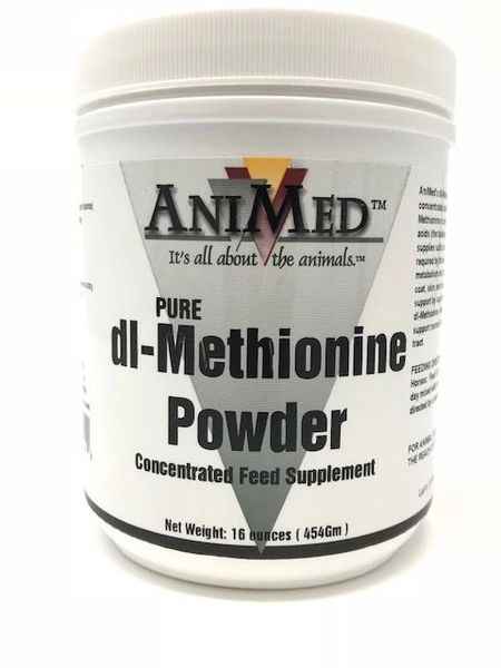 Pure DL-Methionine Powder, Concentrated Feed Supplement, 16oz , Animed 90004