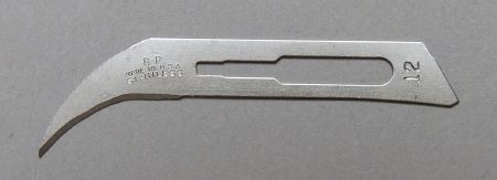 Surgical Blade Bard-Parker Stainless Steel Size 12 Sterile , 10/Box , Aspen Surgical 371212