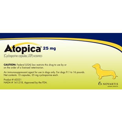 Atopica Canine , 25 mg 15/Pkg ,ELANCO CA491007VAM