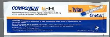 Component E-H with Tylan (Testosterone and Estradiol and Tylosin) Heifer Implant, 100 Count , Elanco AH0338V45AM