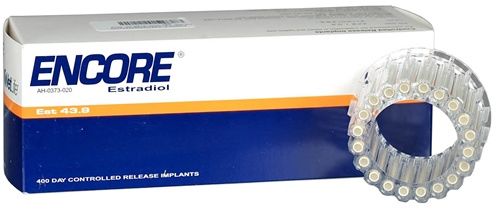 Encore (Estradiol Implant), 400 Day Controlled Release, 100 Count , Elanco AH0347V45AM