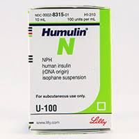 Humulin N NPH, Human Insulin Injection 100 IU/mL, 3mL , Elanco 00002-8315-17