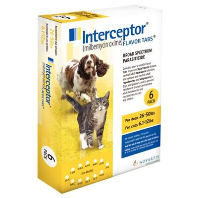 Interceptor Flavor Tablets 6 Doses, 10 Box/Carton , ELANCO 616161 ...