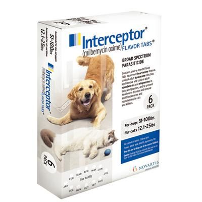 Interceptor Flavor Tablets 6 Doses, 10 Box Carton , Elanco 616159 