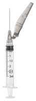 Syringe LL 27gx1/2" Safety HSI 1cc w/Needle Sterile Gray 100/Bx, 12 BX/Case , HS 12705SN