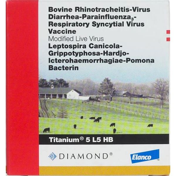 Titanium 5 Vaccine, Modified Live Virus, 100mL , Elanco AV413584TAM