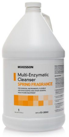 Multi-Enzymatic Instrument Detergent McKesson Liquid 1 gal. Jug Spring Fresh Scent , MC 53-28502