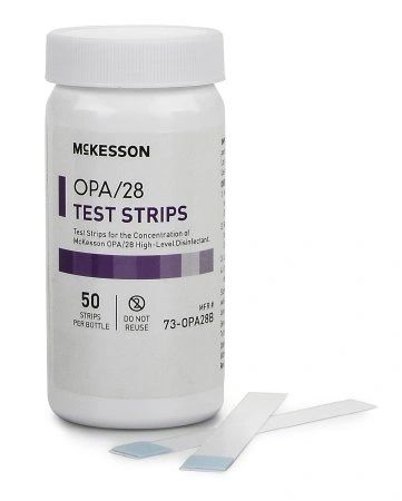 OPA Concentration Indicator OPA/28 Pad 50 Test Strips Bottle Single Use , MC 73-OPA28B