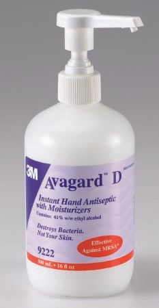 Hand Sanitizer Avagard D 16 oz. Alcohol (Ethyl) Gel Pump Bottle , 12 Each /Case , 3M 9222