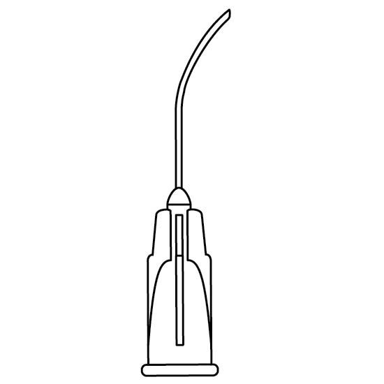 Cannula Bimanual Irrigation Visitec 21gx5/8" Curved Tip 45 Degrees Sterile Disposable 10/Box , Beaver 585223