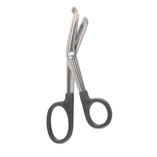 Scissors Universal 6-1/2" Serrated Angled Stainless Steel/Fluoride Coated Black Handle Plastic Finger Rings Autoclavable Each , Miltex Integra 5-998