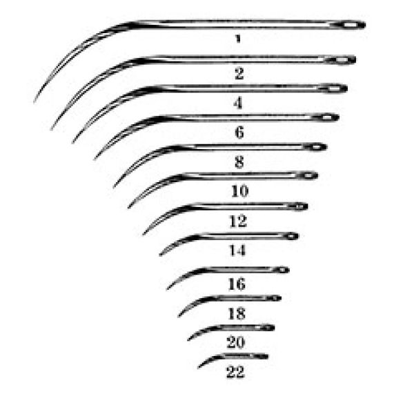 Needle Surgical Stainless Steel Disposable Eyed Regular 1/2 Circle Needle Size 10 Cutting Edge 12/Package , Miltex Integra MS141-10