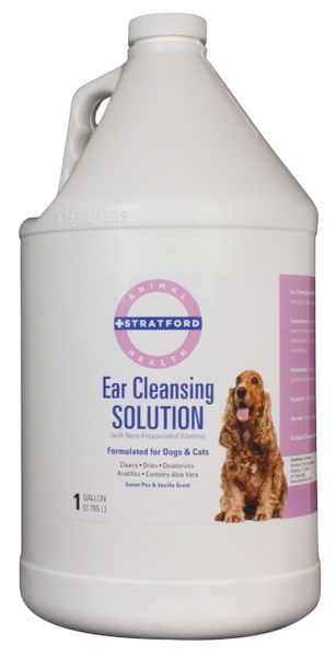 Ear Cleansing Solution for Dogs and Cats, Sweet Pea and Vanilla Scent, 1 Gallon , Statford SP1059