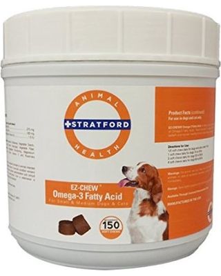 EZ-Chew Omega-3 Fatty Acid for Small and Medium Dogs, 150 Soft Chews , Stratford SP10971