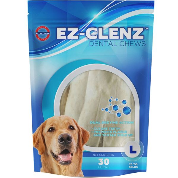 EZ-Clenz Dental Chews, Large, 30 Count , 12 packs/Case , Stratford SP1172