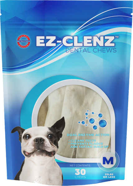 EZ-Clenz Dental Chews, Medium, 30 Count , 10 Packs/Case , Stratford SP1171