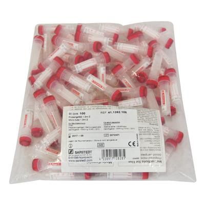 Blood Collection Micro Tube, Red Top , 100/Pack , Sarstedt 41.1392.105