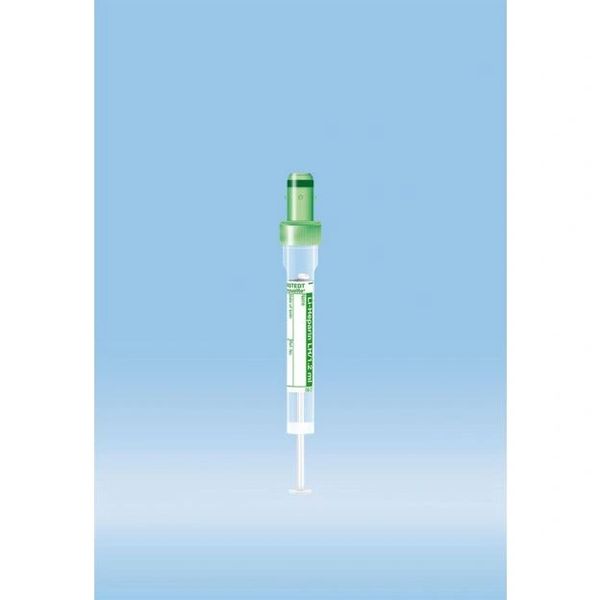 S-Monovette Blood Collection Tube, Green Top, 1.2mL Draw , 50/Pack , Sarstedt 06.1666.100