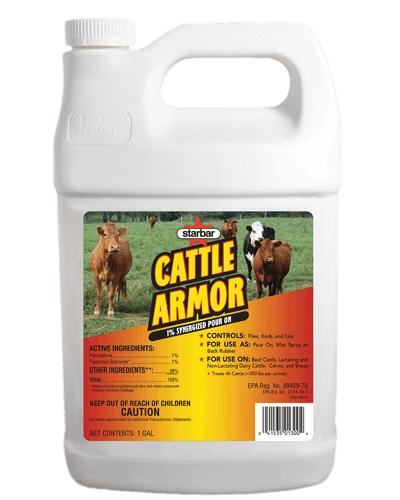 Cattle Armor 1% Synergized Pour-On , Gallon , Starbar 100209003