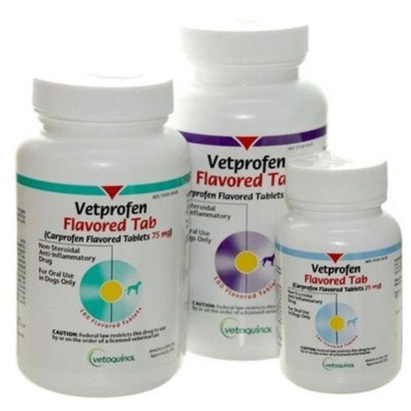 Vetprofen Carprofen Flavored Tablets 25 mg, 180/Bottle , VETOQUINOL 441145