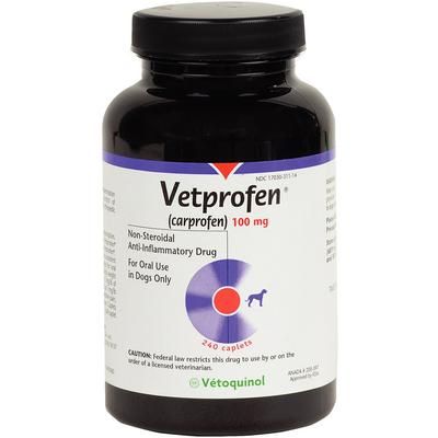 Vetprofen Carprofen Caplets 100 mg, 240/Bottle , VETOQUINOL 412649