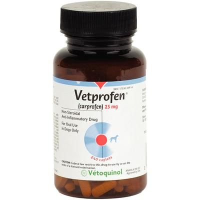 Vetprofen Carprofen Caplets 25 mg, 240/Bottle , VETOQUINOL 412647