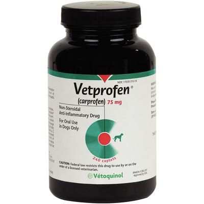 Vetprofen Carprofen Caplets 75 mg, 240/Bottle , VETOQUINOL 412648