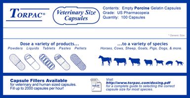 Empty Gelatin Capsules #4 (0.21 ml) , 1000/Pack , TORPAC-H-4-CT-T