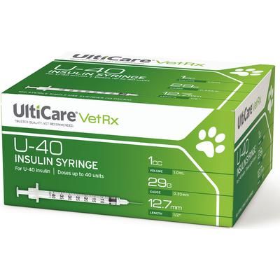 UltiCare VetRx Insulin Syringes 29 Gauge x 1/2" (1 cc), 100/Pack , 500/Case , ULTIMED 09261