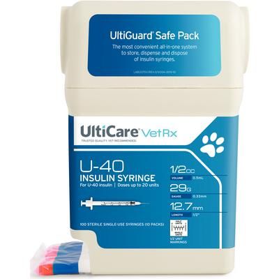 UltiGuard Safe Pack 29 Gauge x 1/2" (0.5 cc), with Half Unit Markings, 100/Pkg , ULTIMED 82004