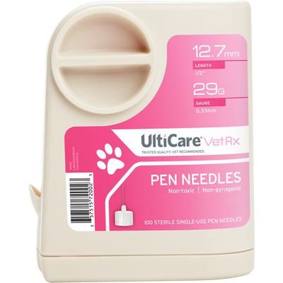 UltiCare VetRx Pen Needles UltiGuard Safe Pack, 29 Gauge x 1/2", 100/Box , ULTIMED 72002