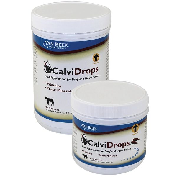 CalviDrops Feed Supplement for Beef and Dairy Cattle, 100 Capsules , Van Beek Natural Science 302008