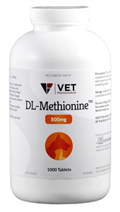 DL-Methionine 500mg, 1000 Tablets , Vet Brands 10227