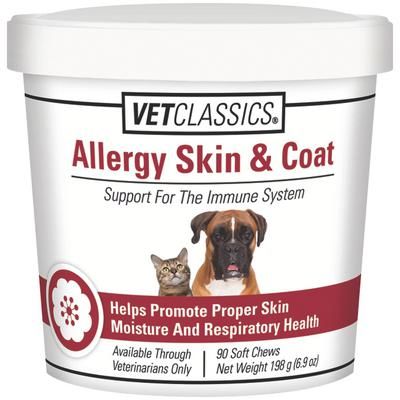 Allergy Skin and Coat Soft Chews 90/Tub , VET CLASSICS 33333583