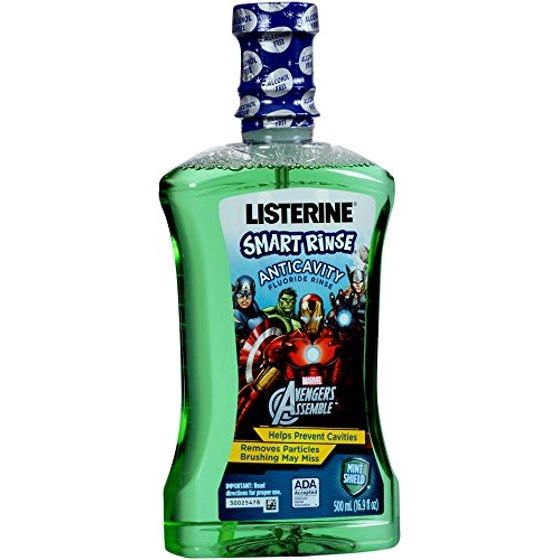 J&J LISTERINE SMART RINSE Oral Rinse, Avengers Assemble MintShield Flavor, 500mL, 6/cs, J&J 11329