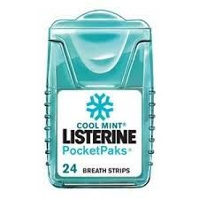 J&J LISTERINE POCKET PACKS Breath Strips, Cool Mint, 24/pk, 6 pk/cs , J&J 43365