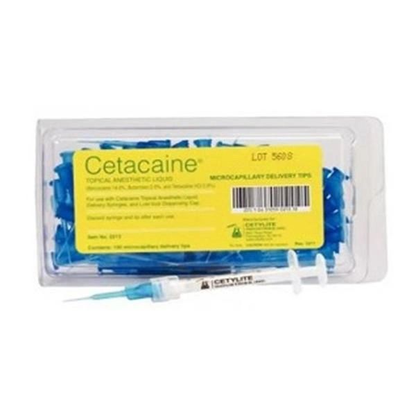 Cetacaine Microcapillary Delivery Tips Topical Anesthetic Liquid 100/Package, Cetylite 0213